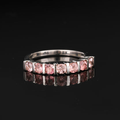 Natural Pink Tourmaline Ring 1.26 Carats Sterling Silver