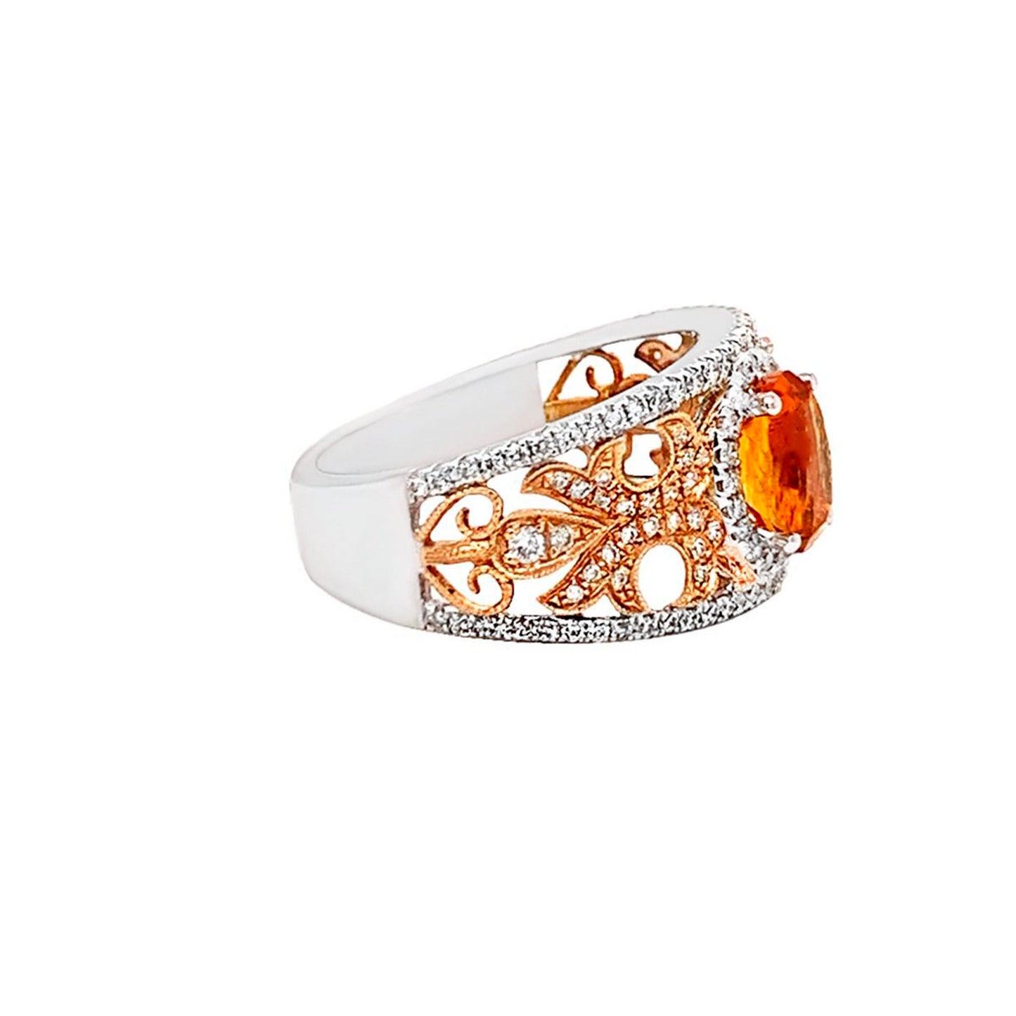 Citrine Ring With Diamonds 1.47 Carats 18K Gold