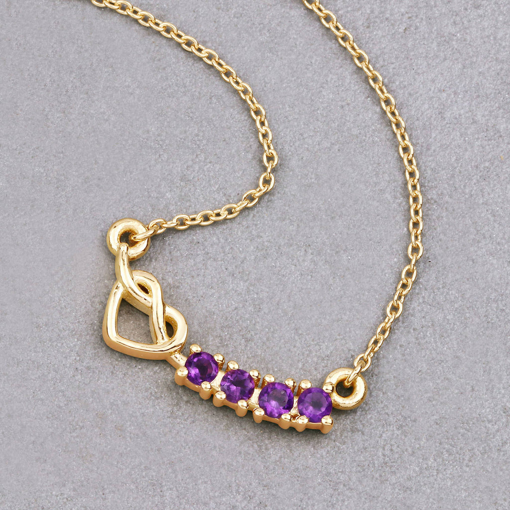 Amethyst Necklace 0.22 Carats Gold Plated Silver