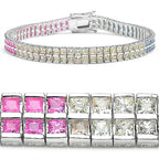 Multicolor Sapphire Tennis Bracelet 9.46 Carats Sterling Silver
