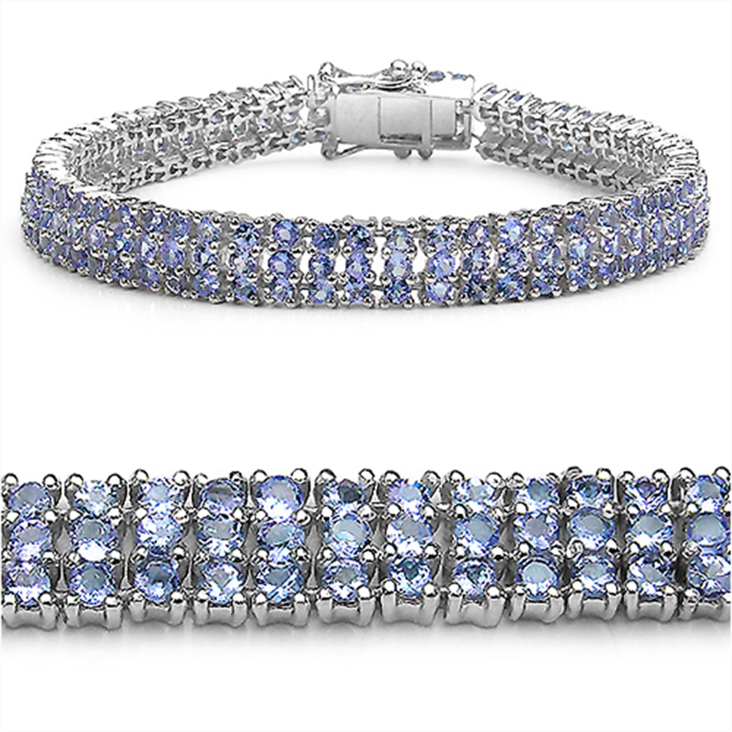 Tanzanite Tennis Bracelet 11.5 Carats Sterling Silver