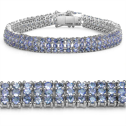 Tanzanite Tennis Bracelet 11.5 Carats Sterling Silver