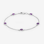 Amethyst Bracelet 1.68 Carats Sterling Silver