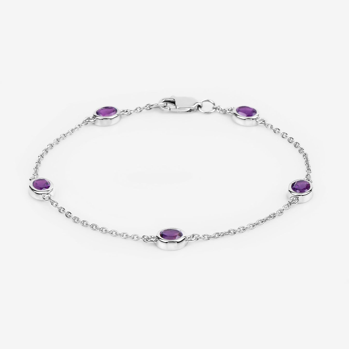 Amethyst Bracelet 1.68 Carats Sterling Silver