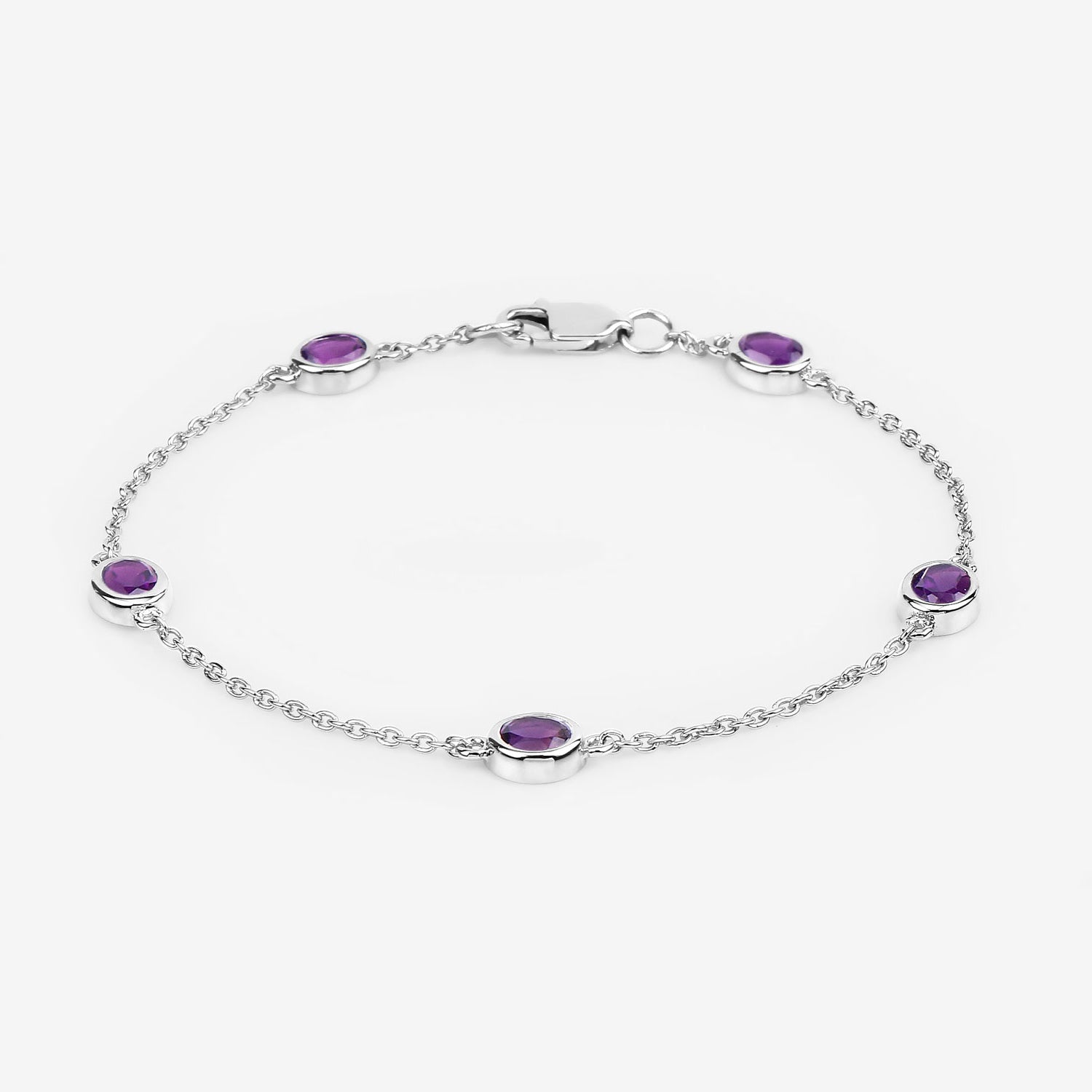 Amethyst Bracelet 1.68 Carats Sterling Silver