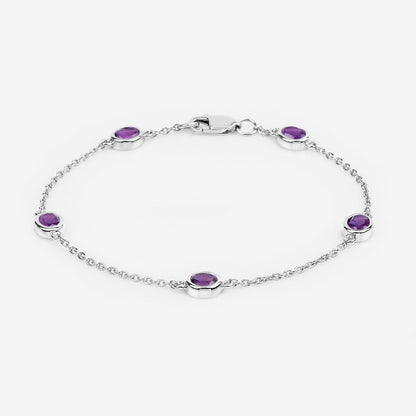 Amethyst Bracelet 1.68 Carats Sterling Silver
