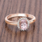 Morganite Ring With Diamonds 0.78 Carats 14K Rose Gold