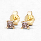 Champagne Diamond Stud Earrings 0.3 Carats 14K Yellow Gold