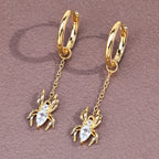 Blue Topaz Spider Earrings 0.54 Carats Gold Plated Silver