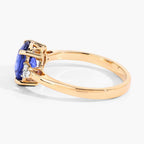 Blue Sapphire Ring With Diamonds 2.4 Carats 18K Yellow Gold