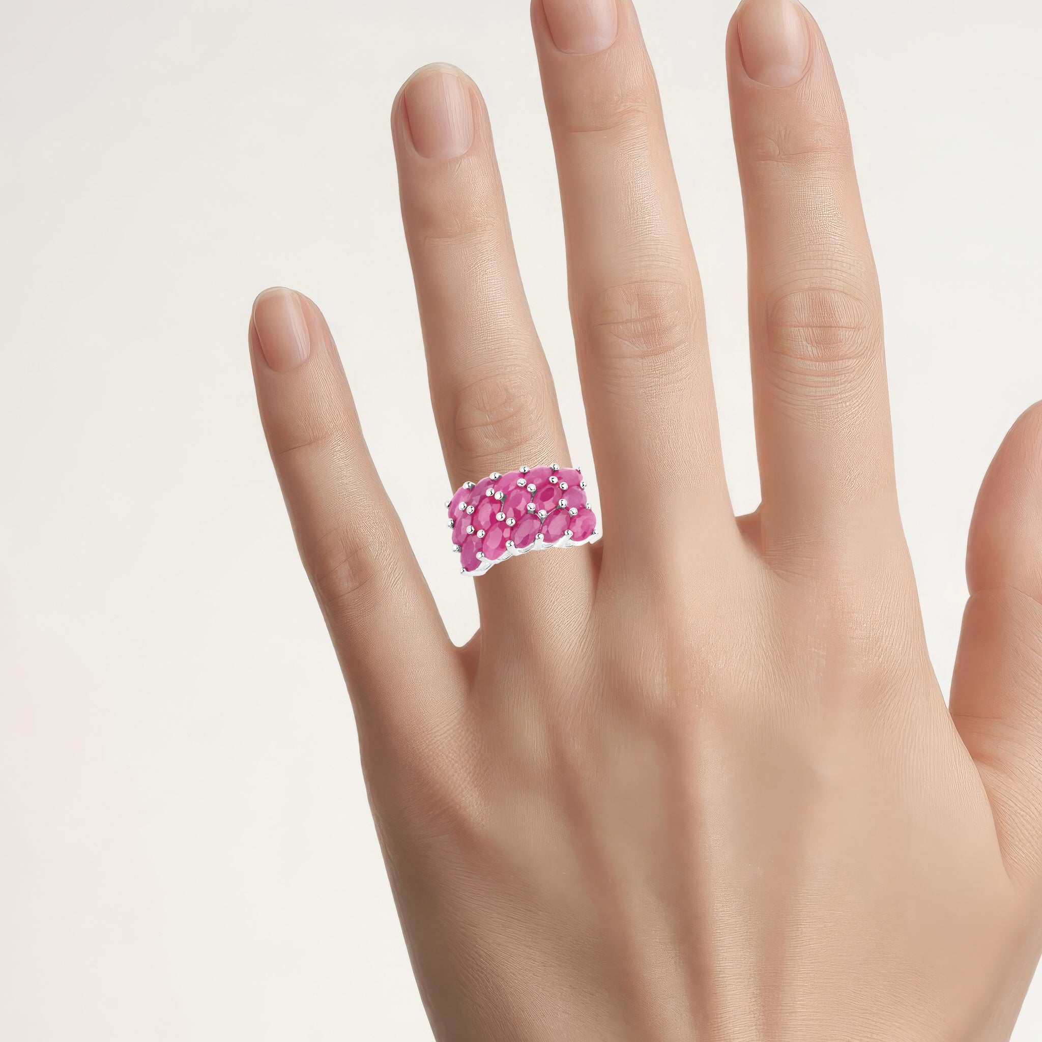 Ruby Ring 4.04 Carats Sterling Silver