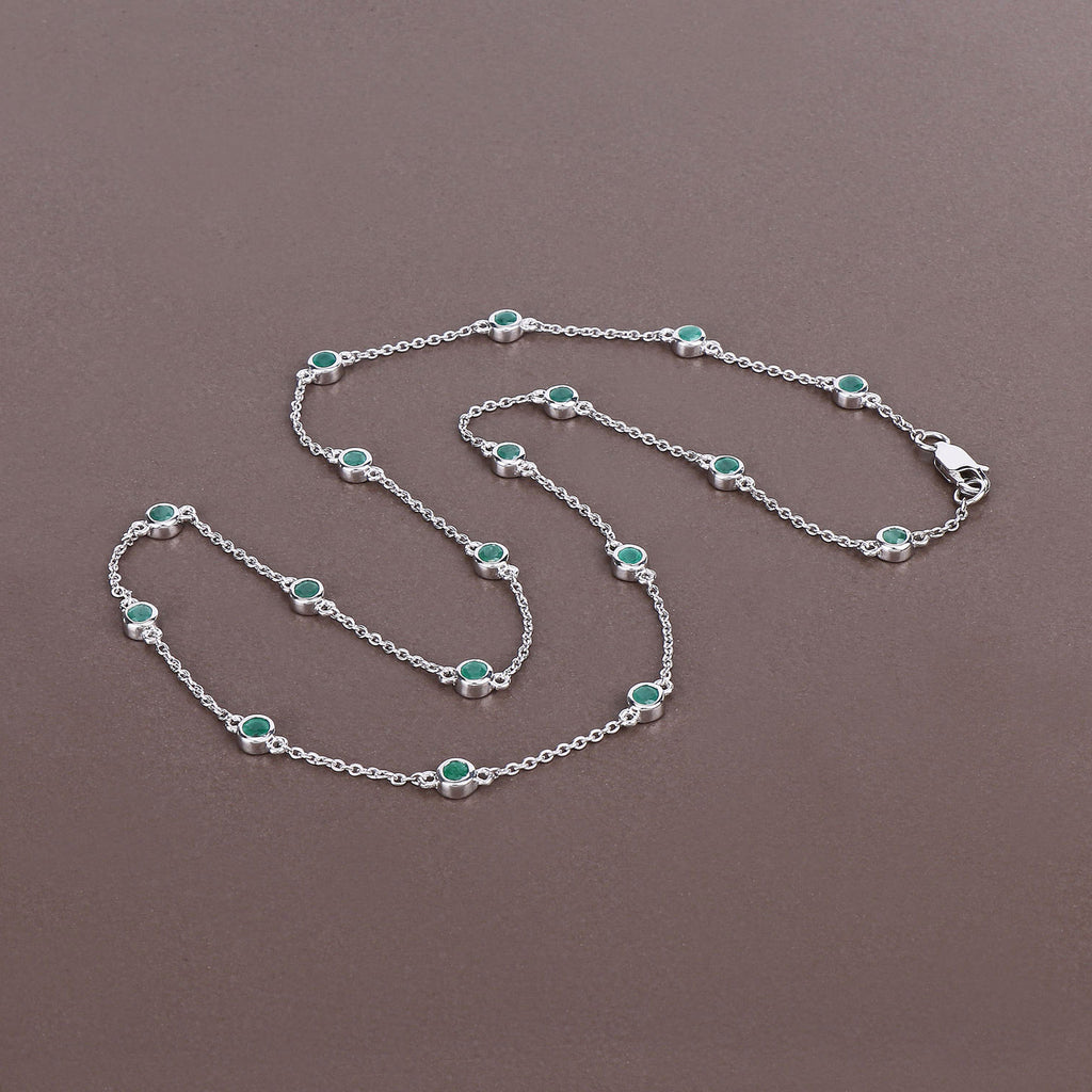 Emerald Necklace 1.78 Carats Sterling Silver
