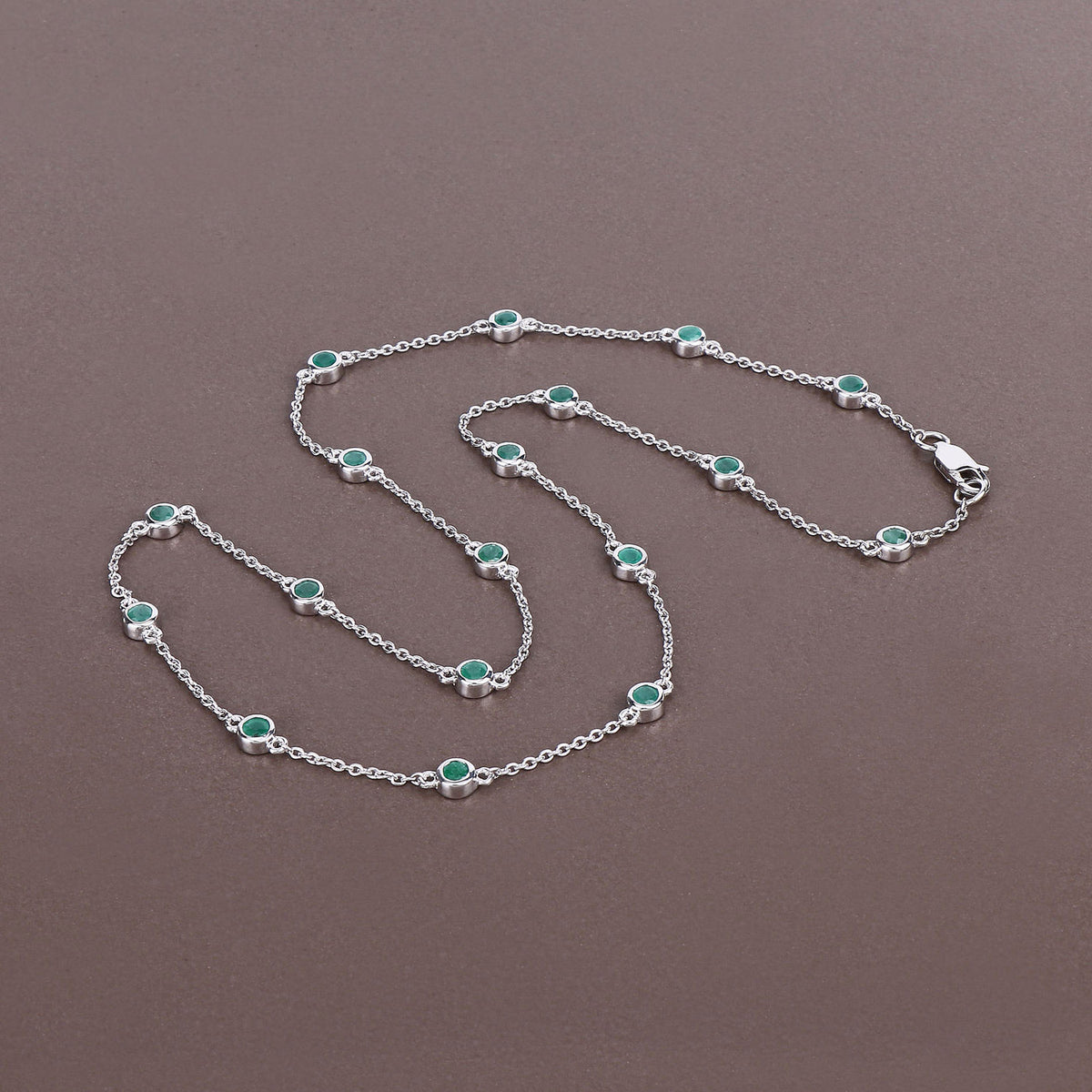 Emerald Necklace 1.78 Carats Sterling Silver