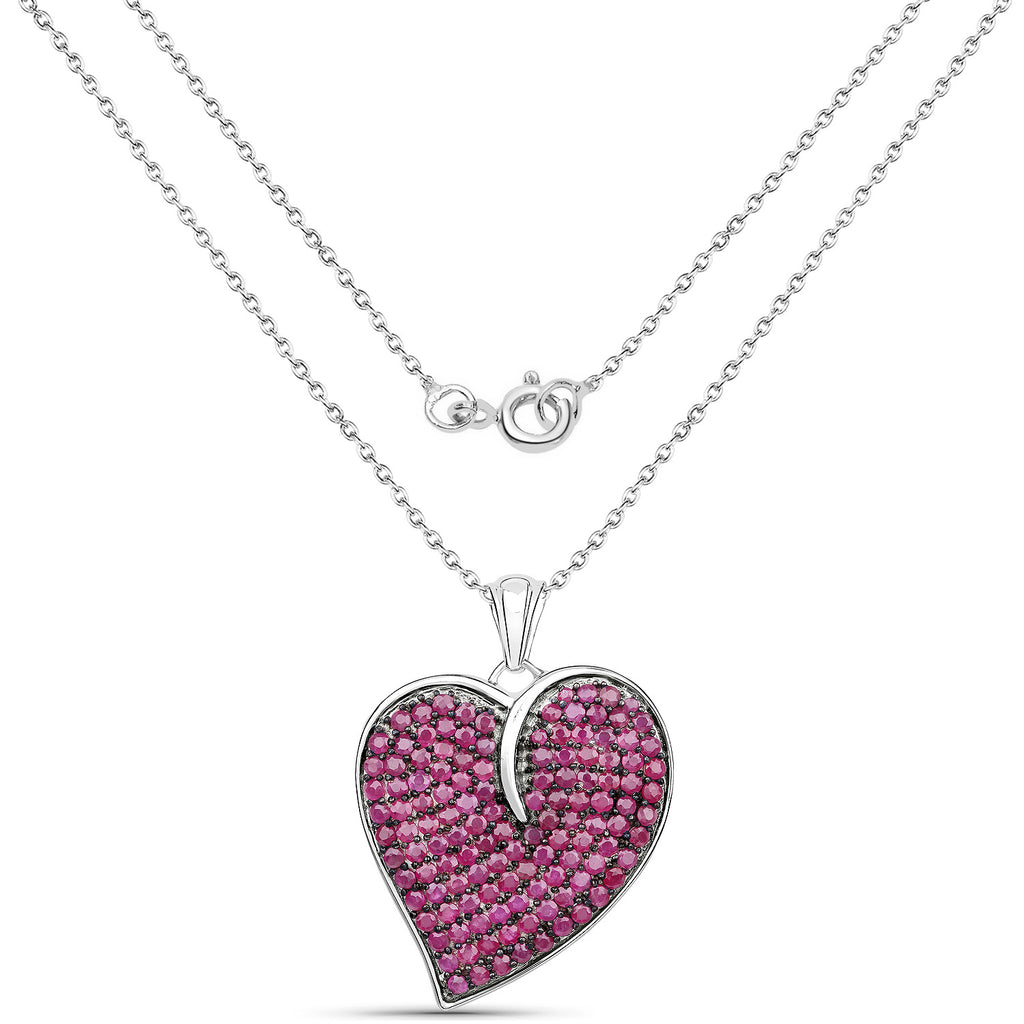 Ruby Pendant 4.98 Carats Sterling Silver