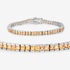 Citrine Tennis Bracelet 8.25 Carats Rhodium Plated Sterling Silver