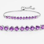 Amethyst Bracelet 2.62 Carats Sterling Silver