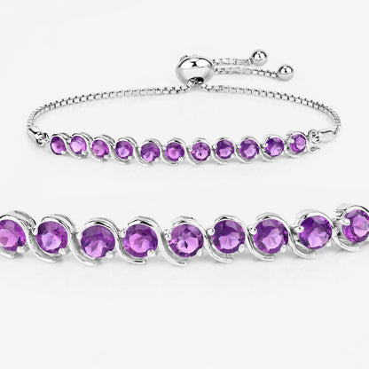 Amethyst Bracelet 2.62 Carats Sterling Silver