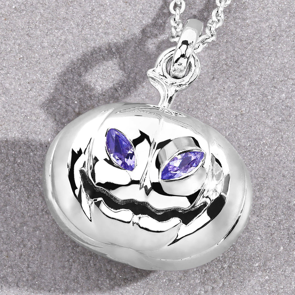 Tanzanite Jack-o'-Lantern Pendant 0.14 Carats Sterling Silver