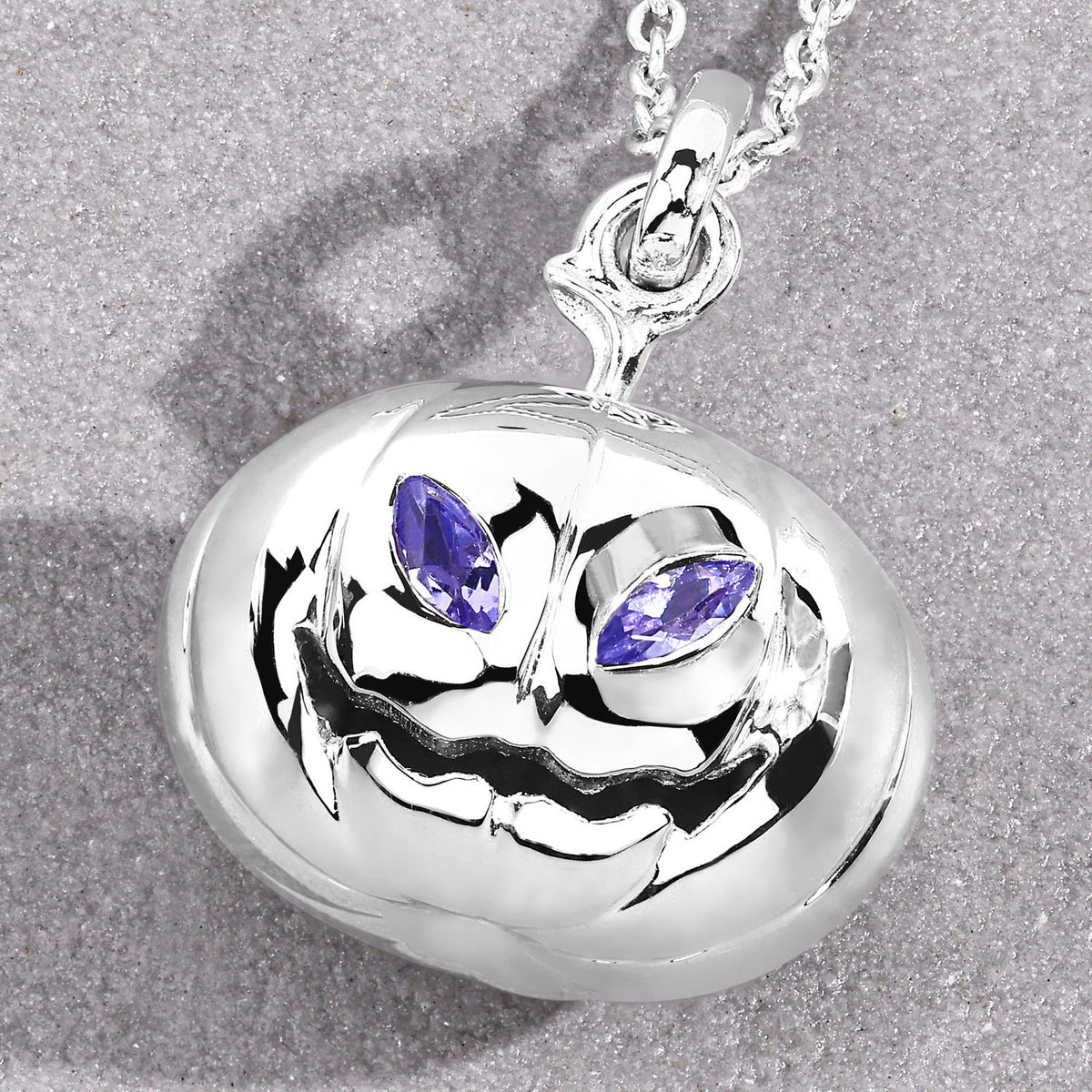 Tanzanite Jack-o'-Lantern Pendant 0.14 Carats Sterling Silver