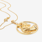 Diamond Aries Pendant 0.02 Carats Gold Plated Silver
