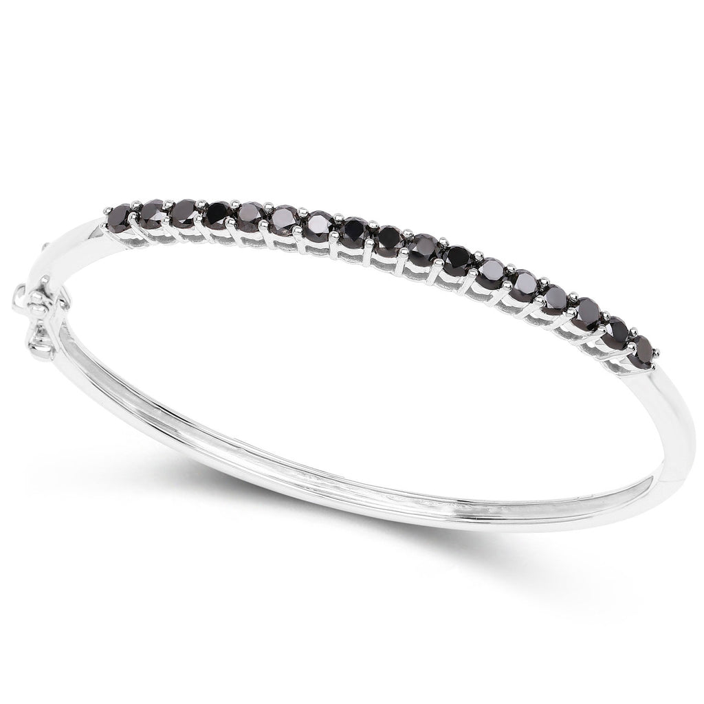 Black Diamond Bracelet 2.48 Carats Sterling Silver
