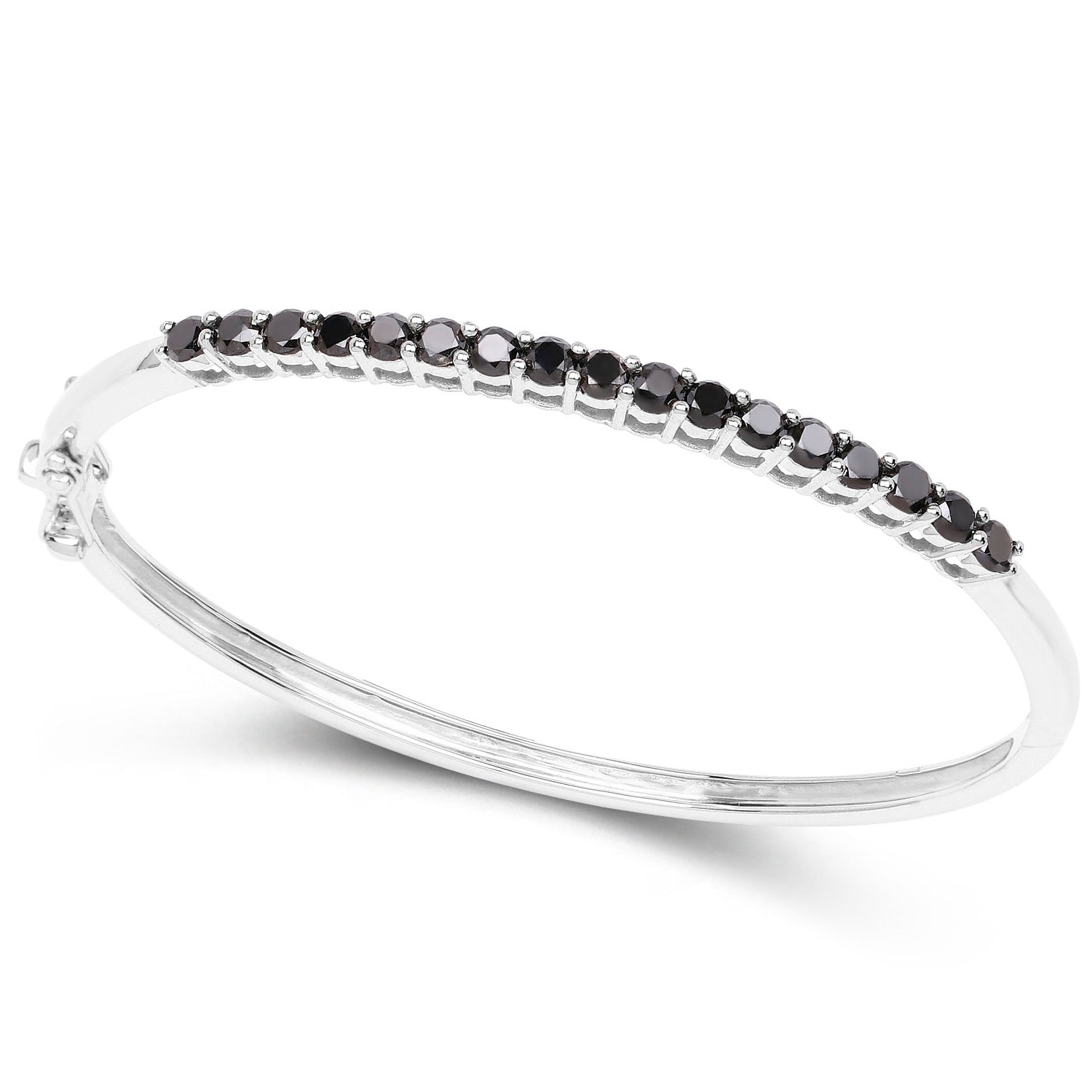 Black Diamond Bracelet 2.48 Carats Sterling Silver