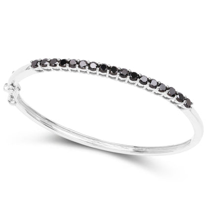 Black Diamond Bracelet 2.48 Carats Sterling Silver