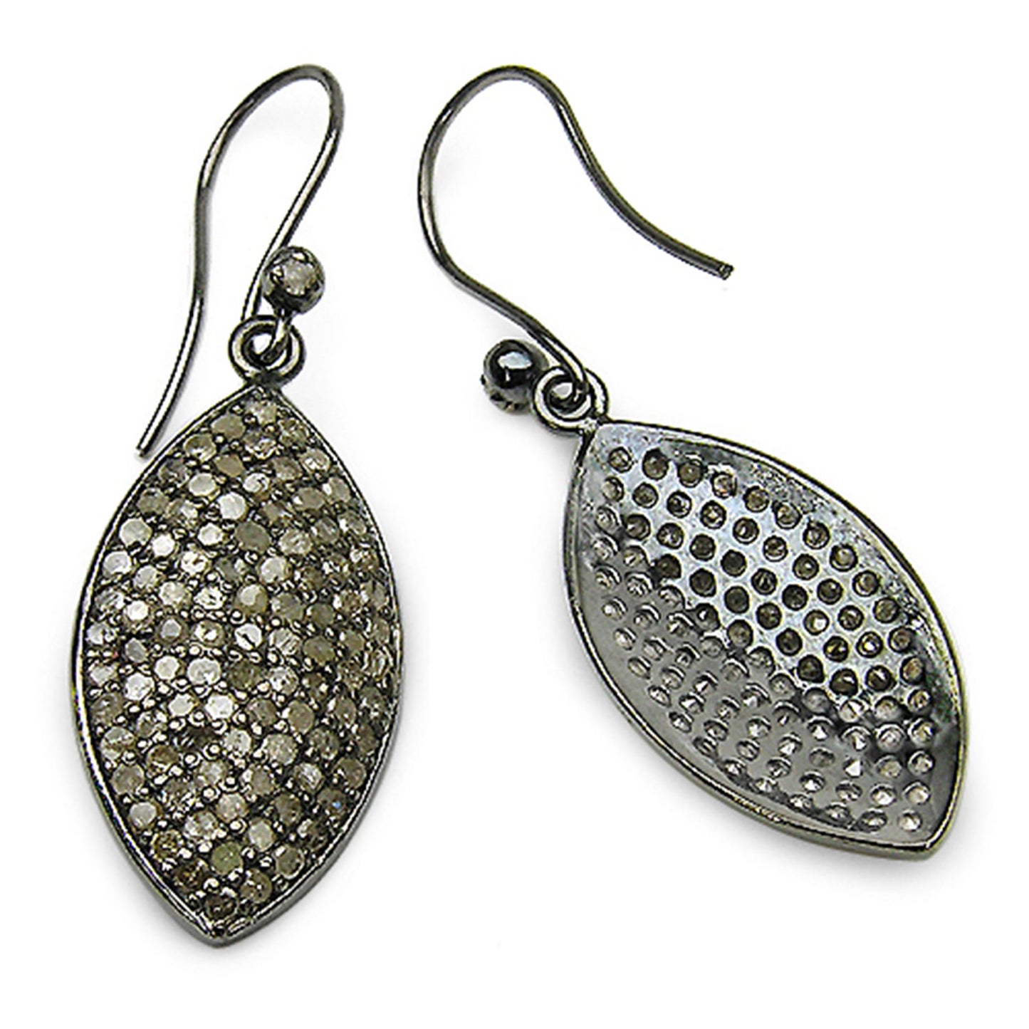Diamond Cluster Earrings 2.8 Carats Sterling Silver
