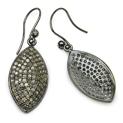 Diamond Cluster Earrings 2.8 Carats Sterling Silver