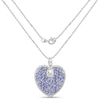 Tanzanite Heart Pendant 6.14 Carats Sterling Silver