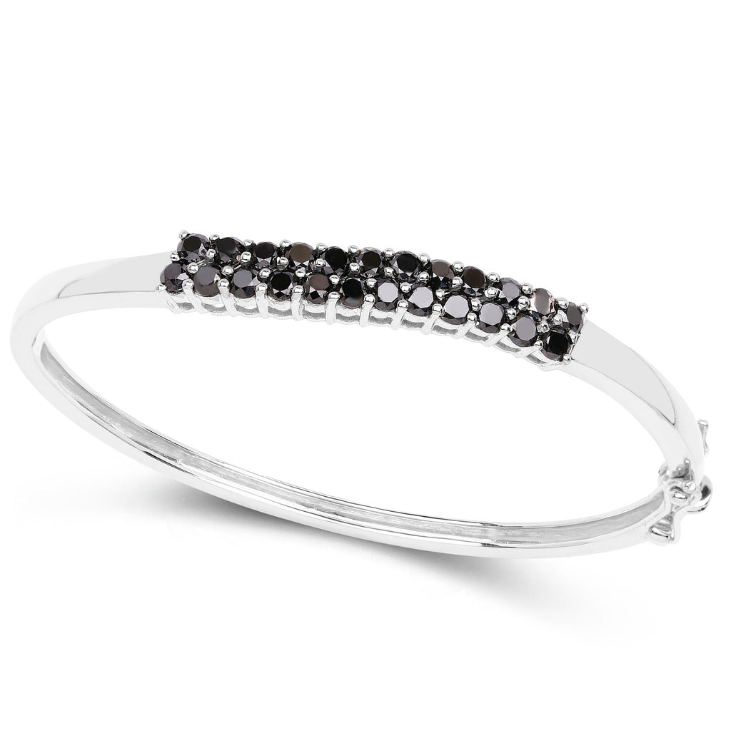 Black Diamond Bracelet 3.52 Carats Sterling Silver