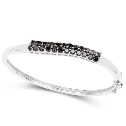 Black Diamond Bracelet 3.52 Carats Sterling Silver