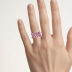 Ruby Ring With White Topaz 3.66 Carats Sterling Silver