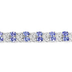Tanzanite Bracelet White Topaz 12.2 Carats Silver