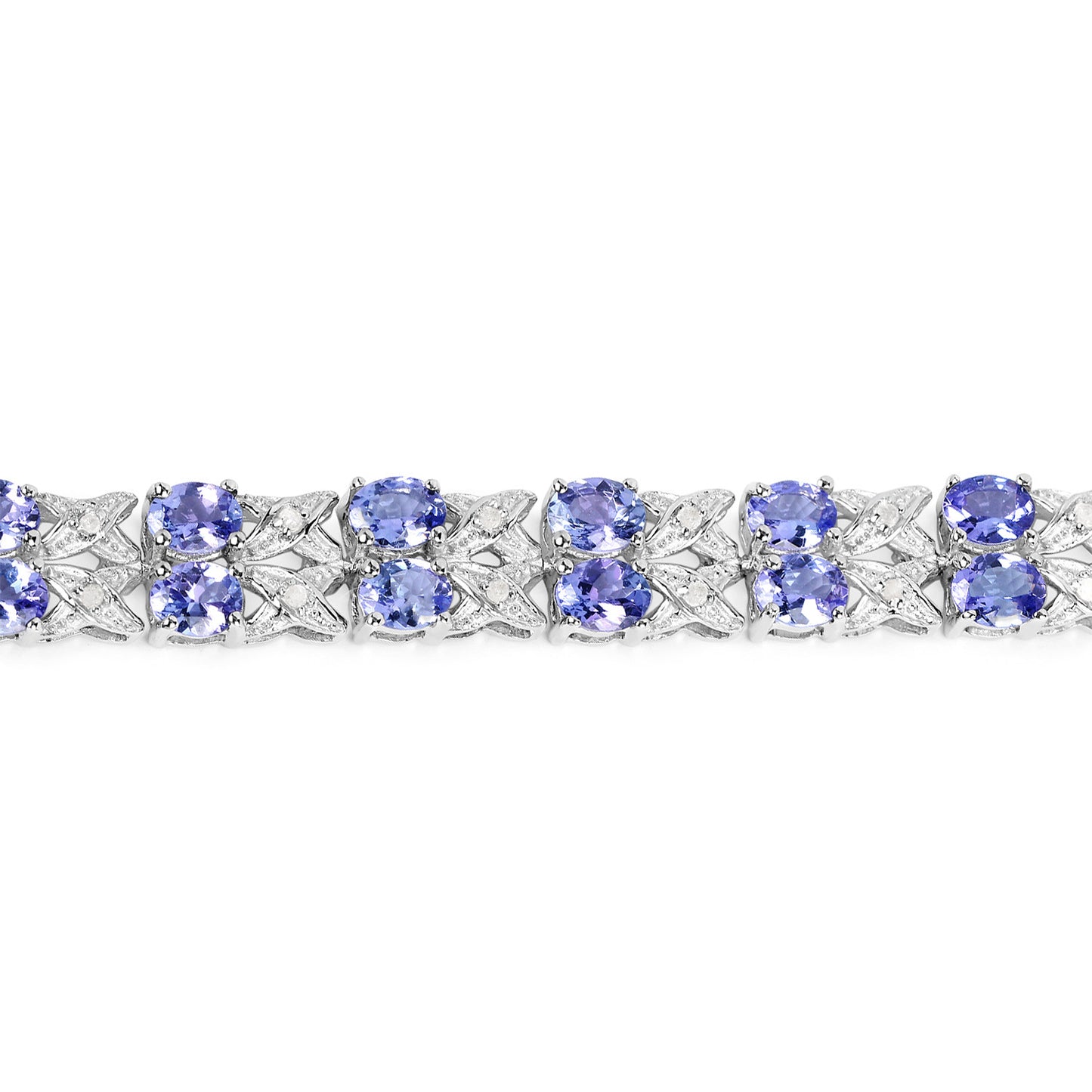 Tanzanite Bracelet White Topaz 12.2 Carats Silver