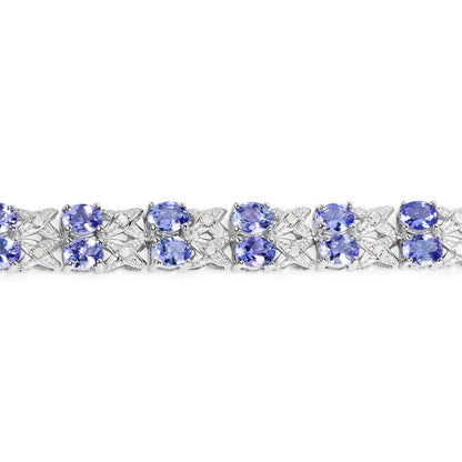 Tanzanite Bracelet White Topaz 12.2 Carats Silver