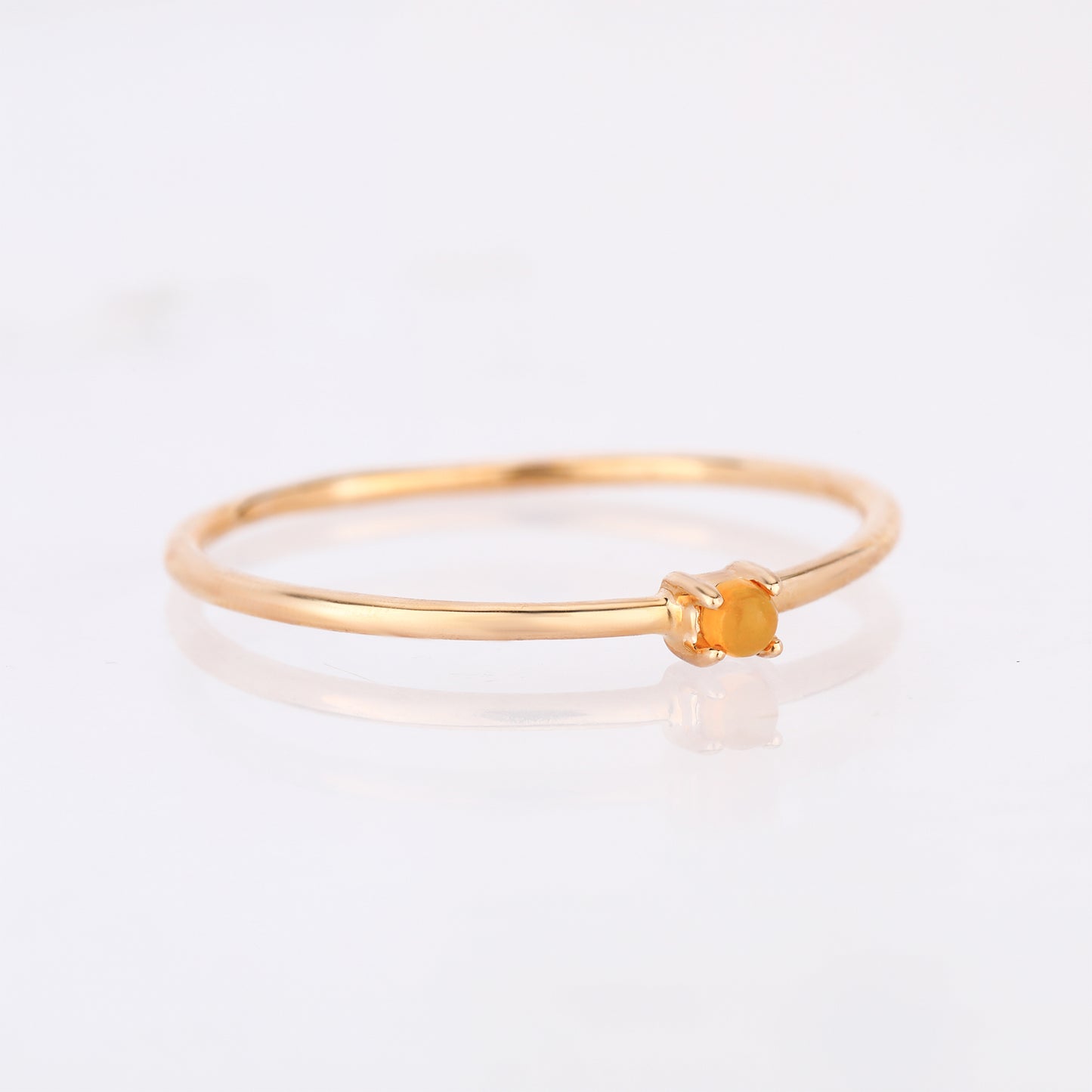 Natural Ethiopian Opal Ring 0.03 Carats 9K Yellow Gold