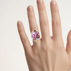 Natural Mixed Gemstones Ring 2.78 Carats Sterling Silver