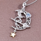 Blue Topaz Witch Pendant 0.34 Carats Sterling Silver