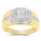 Diamond Ring 0.28 Carats Gold Plated Silver