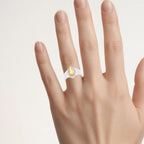 Citrine Ring With White Topaz 1.46 Carats Sterling Silver