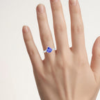 Tanzanite Heart Ring With Diamonds 2.46 Carats 14K White Gold