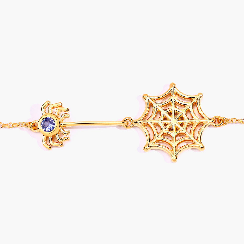 Tanzanite Spider Bracelet 0.08 Carats Gold Plated Silver