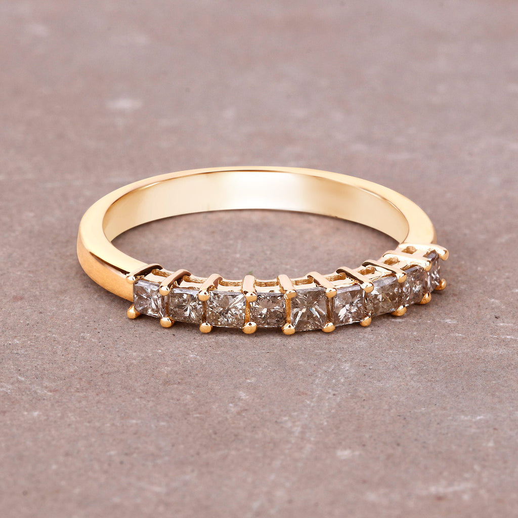 Champagne Diamond Ring 0.48 Carats 14K Yellow Gold