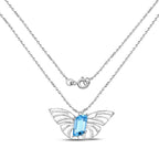 Swiss Blue Topaz Pendant 10.6 Carats Sterling Silver