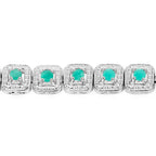 Emerald Tennis Bracelet 2.3 Carats 18K White Gold Plated Silver