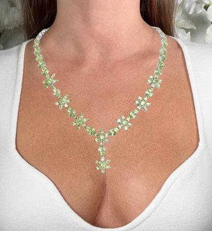 Peridot Necklace 43 Carats Sterling Silver