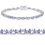 Tanzanite Tennis Bracelet 9.66 Carats Sterling Silver