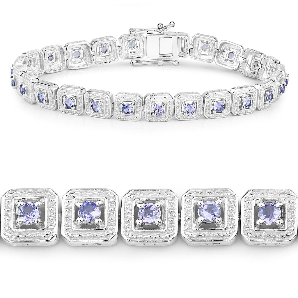 Tanzanite Tennis Bracelet 2.38 Carats Sterling Silver