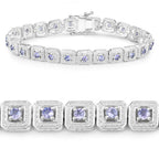 Tanzanite Tennis Bracelet 2.38 Carats Sterling Silver